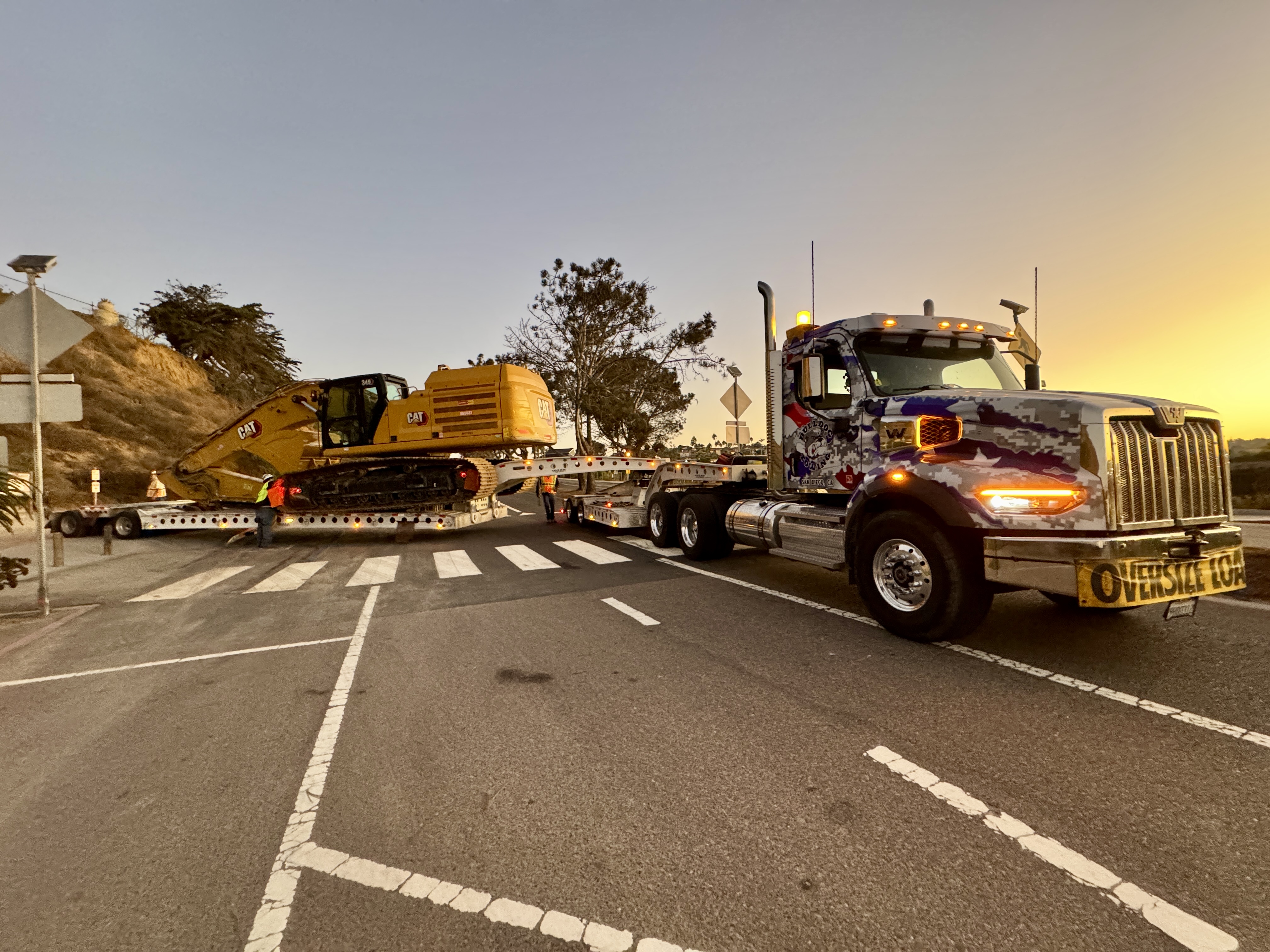 Bulldog Towing 7-axle transport